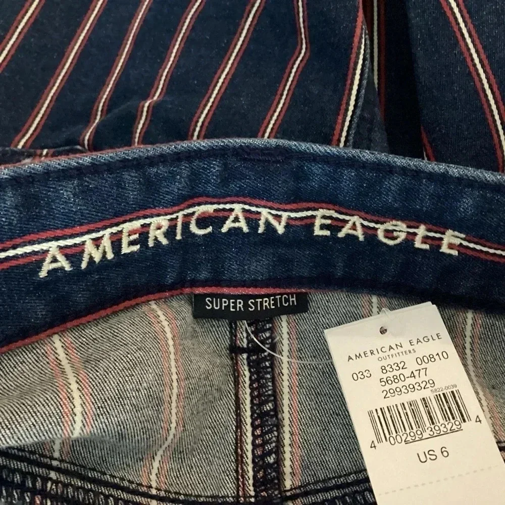 American Eagle Striped Hi-Rise Mini Skirt